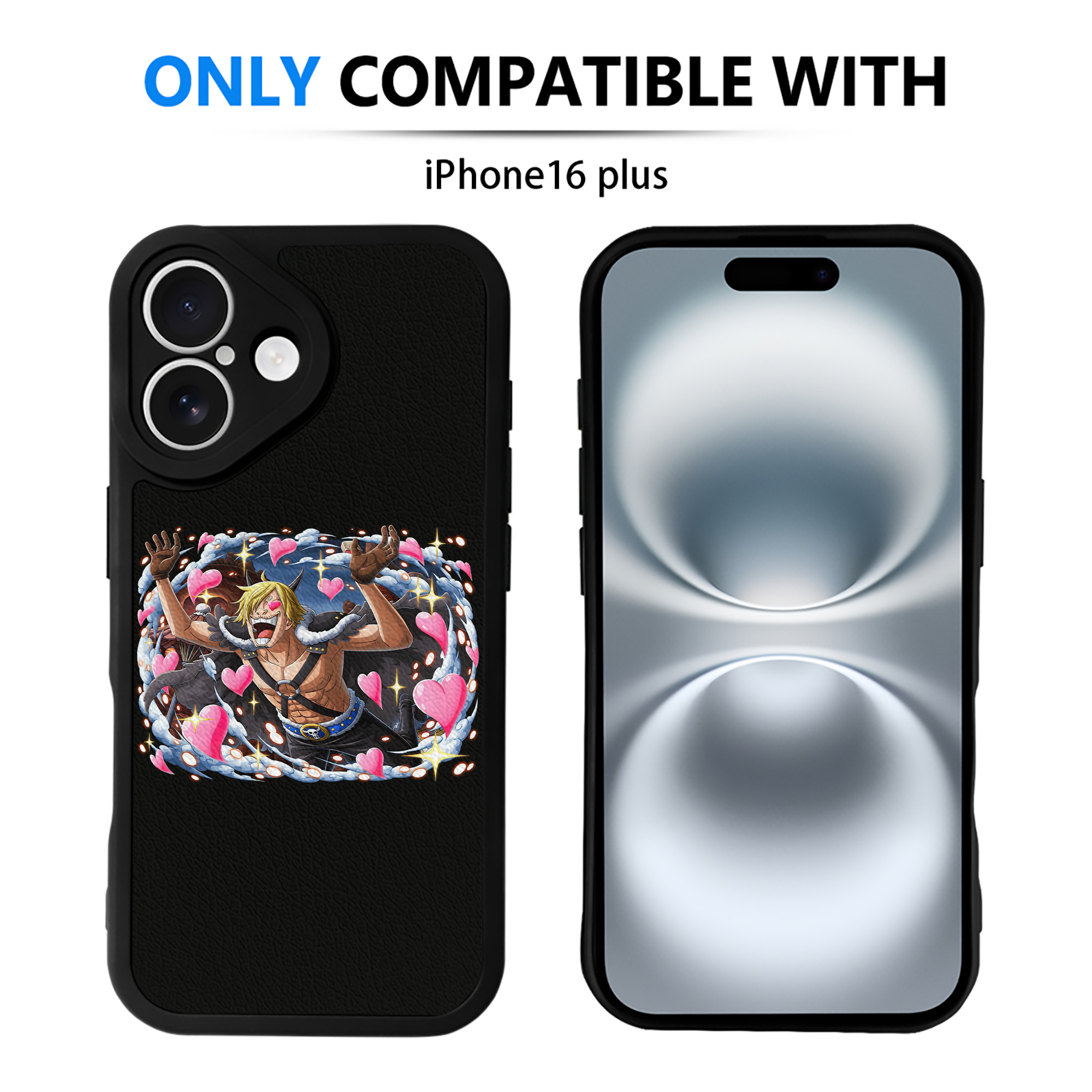 （画像用） ワンピース サンジ ONE PIECE Sanji 【iPhone 16シリーズ対応】シリコンスマホケース（レザー調） 材質：シリコン